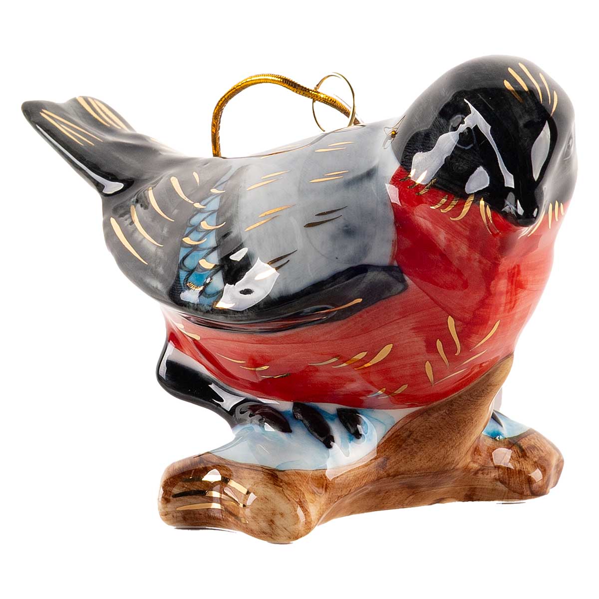 

Елочная игрушка Лефортовский фарфор Птицы Снегирь