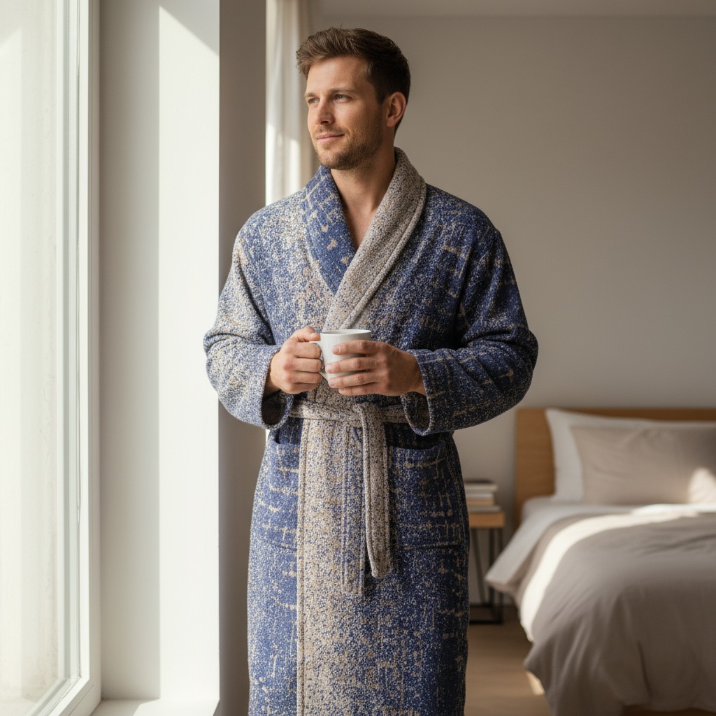 

Халат унисекс Casa Lusso размер XL, голубой