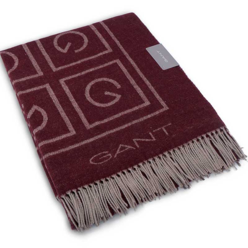 

Плед Gant Home G Throw, бордовый, Красный