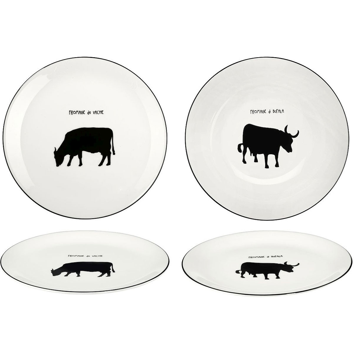 Набор тарелок для сыра Asa Selection Fromage Буйвол и корова 21см, 2шт