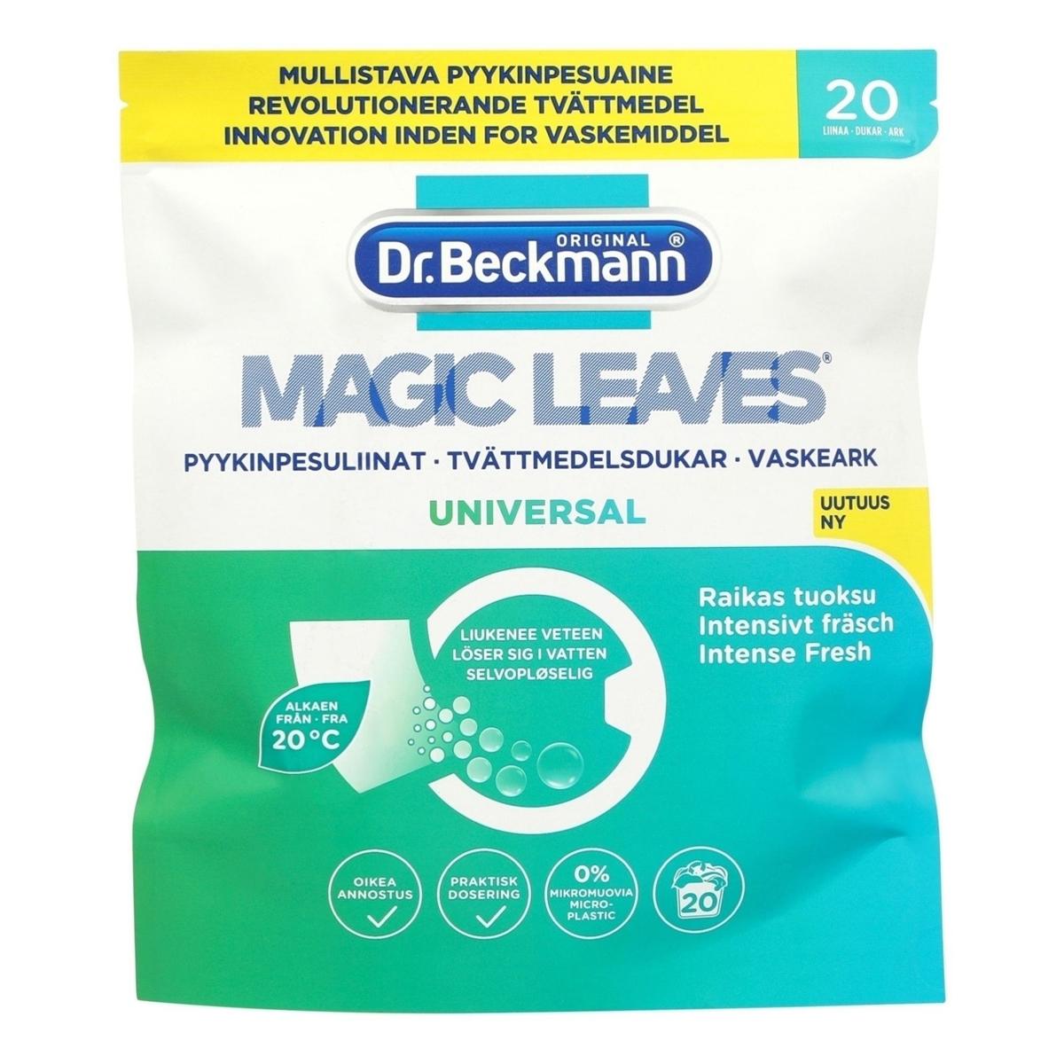 Стиральное средство универсальное Dr Beckmann Magic Leaves в пластинах 20 стирок 1050₽