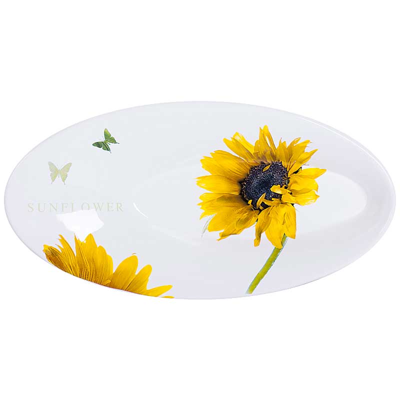 Блюдо Ceramiche Viva Sunflower 40x20,5x5см