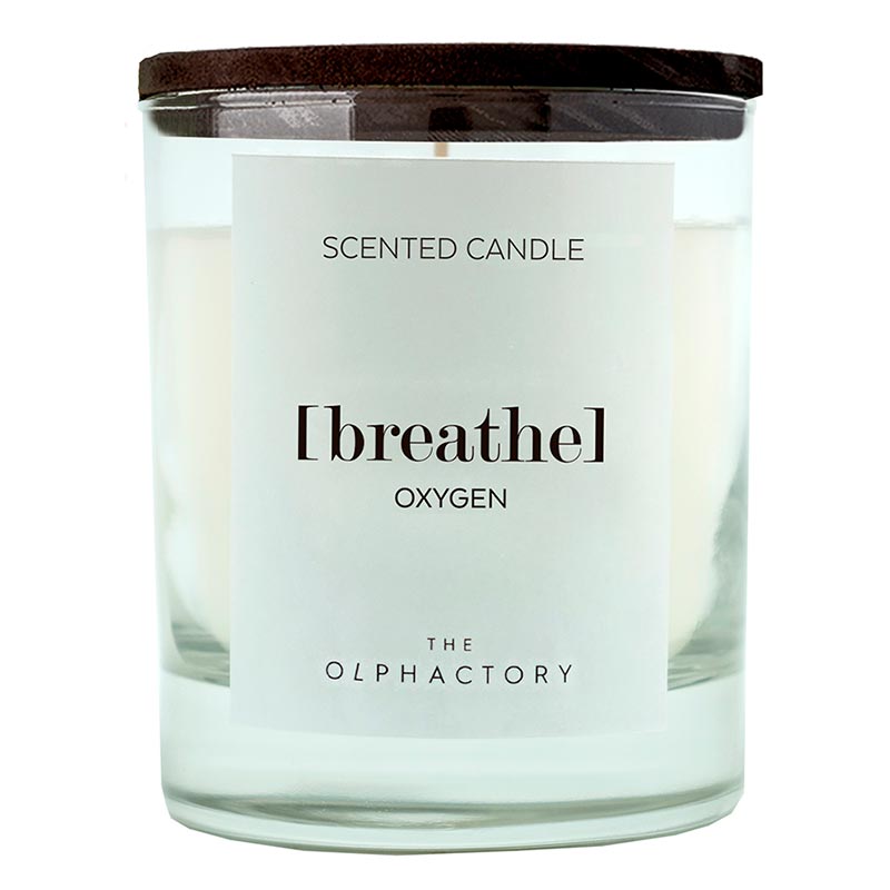 

Свеча ароматическая Ambientair The Olphactory BREATHE Black Кислород 40 ч, Белый