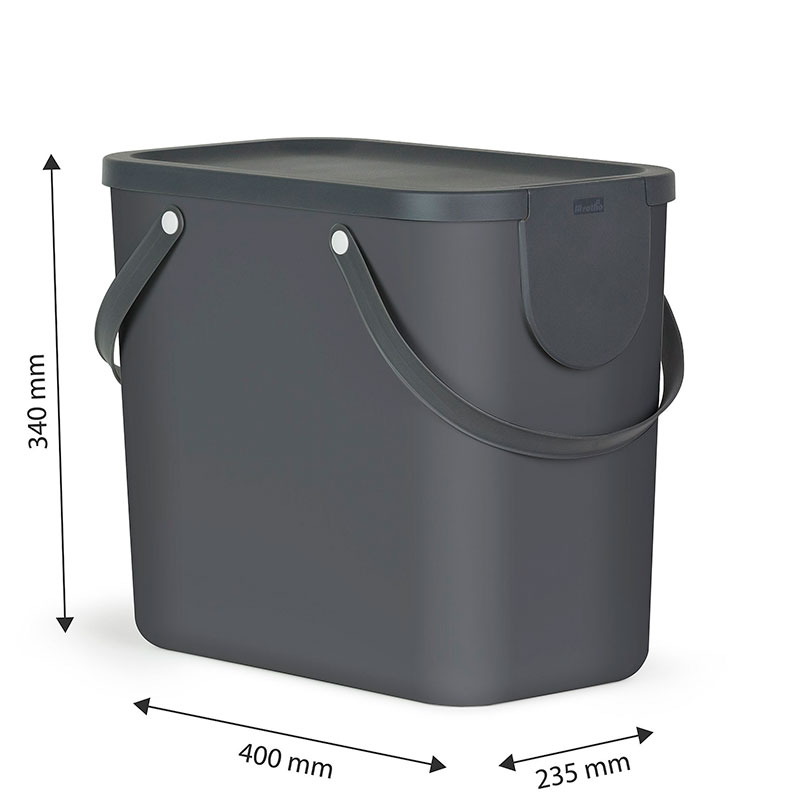 Контейнер для сортировки мусора Rotho Albula 25л, антрацит Rotho 10249 антрацит - фото 2