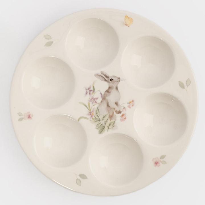 Блюдо пасхальное Anna Lafarg Пасха Натуральная Кролик с цветами