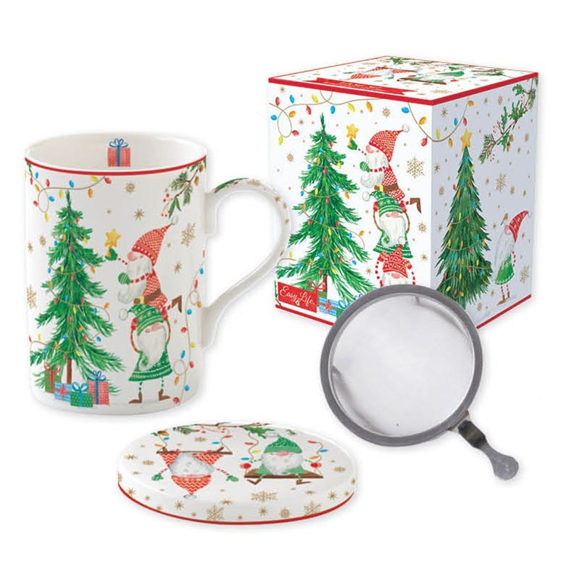 

Кружка Easy Life Ready for Christmas 350мл, с ситечком и крышкой, Белый