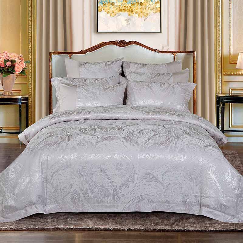 

Комплект постельного белья евро Anabella Asabella, серебристый, Серебряный