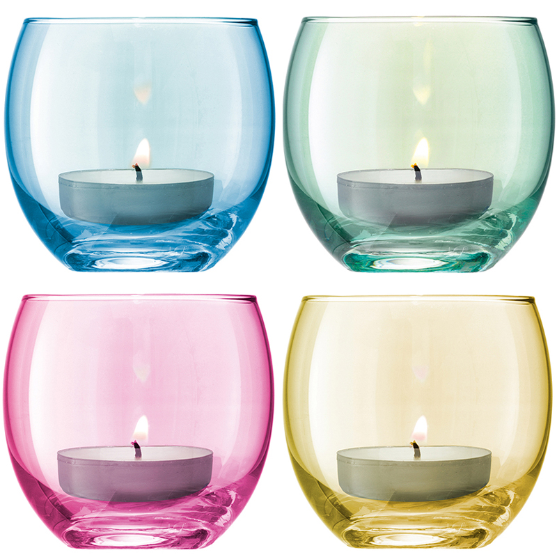 

Набор из 4 подсвечников для чайных свечей Polka пастель, Многоцветие