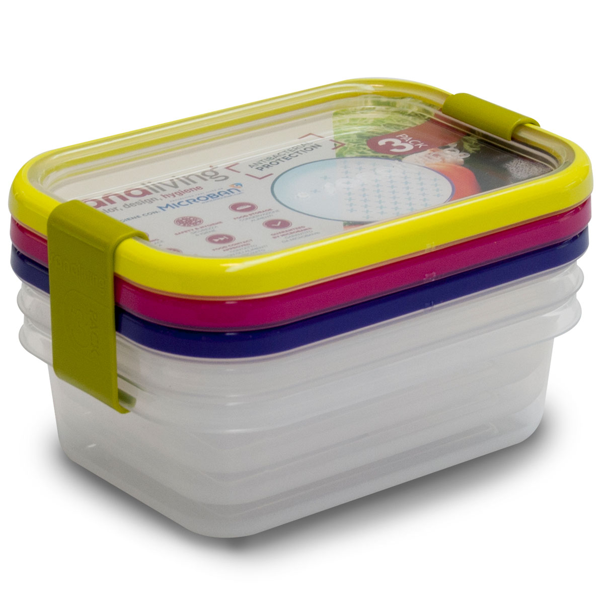 Набор контейнеров прямоугольных Omada Sanaliving 400мл 3шт 1390₽