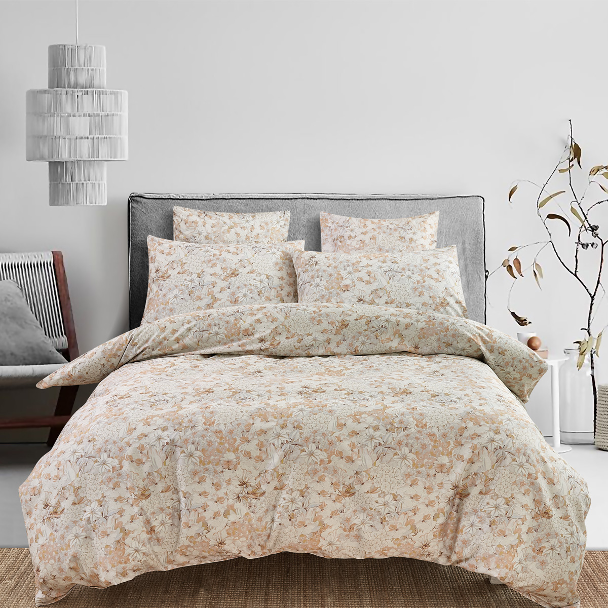Комплект постельного белья 1,5-спальный Pappel Flower field, розовый жен комплект арт 16 0750 розовый р 54