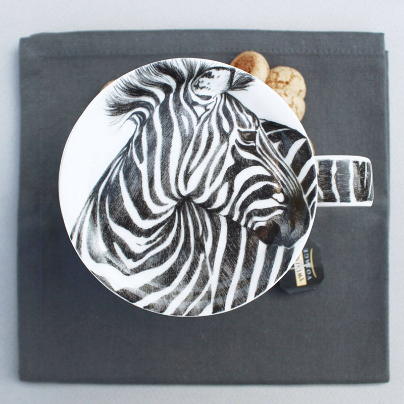 Кружка с крышкой Taitu Wild Spirit Zebra Taitu 12-1-4-D, цвет белый - фото 4