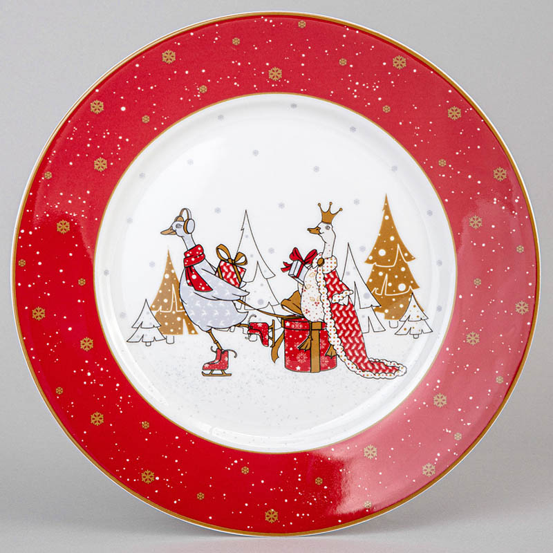 

Тарелка обеденная Lefard Family Christmas 25см, цвет красный