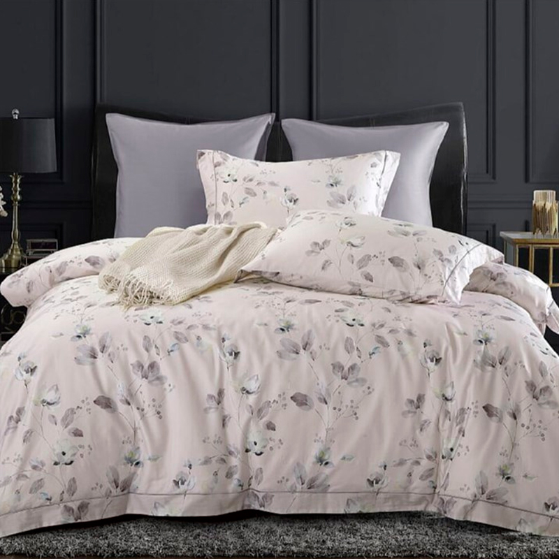 

Комплект постельного белья евро Anabella Asabella цветы на светло-бежевом