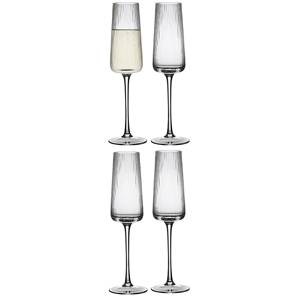 Набор бокалов для шампанского Liberty Jones Celebrate 240мл, 4шт Liberty Jones HM-LJ-FS-CHGLS240-4, цвет прозрачный