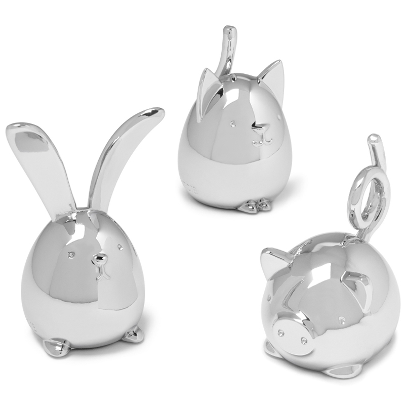 

Подставки для колец SQUIGGY 3 штуки хром, Серебряный