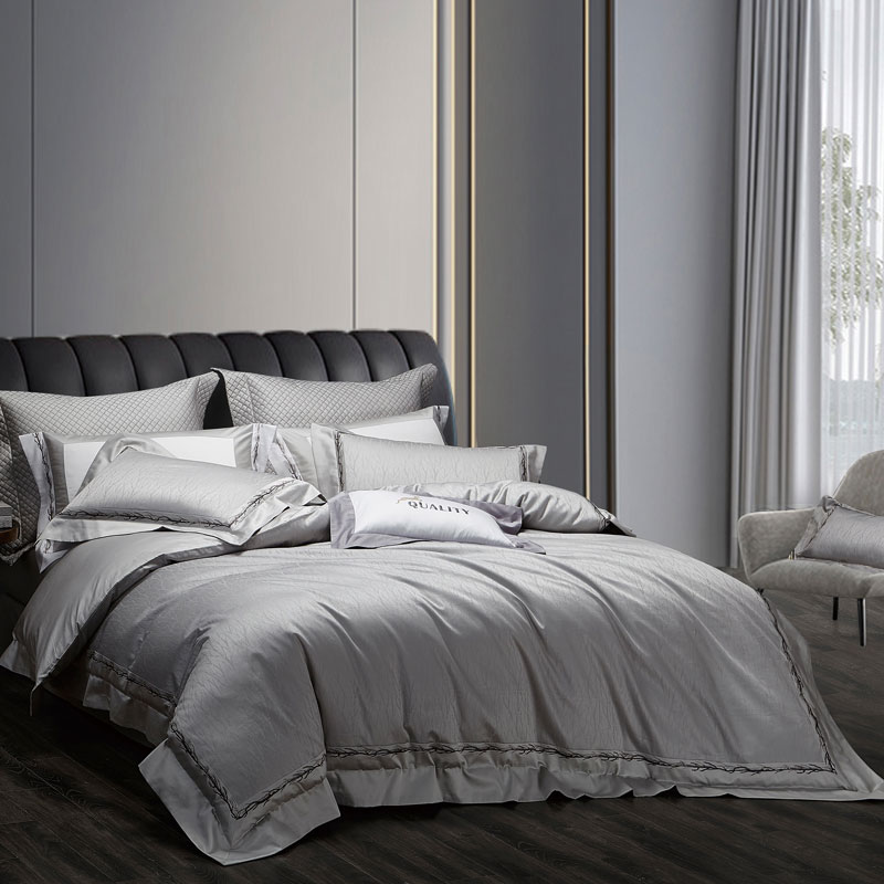 

Комплект постельного белья семейный Pappel Jacquard, серый