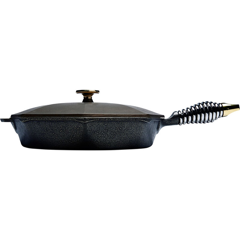 Сковорода чугунная с крышкой Finex Skillet 30см Finex SL12-10001, цвет черный - фото 2