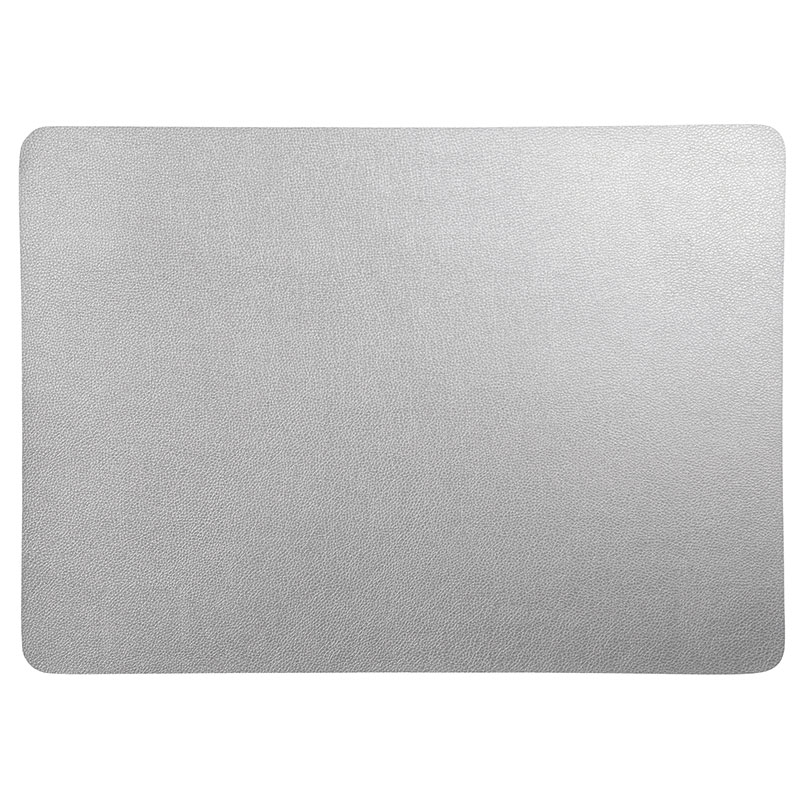 Салфетка под посуду с эффектом кожи Asa Selection Leder 46x33см, цвет серебряный