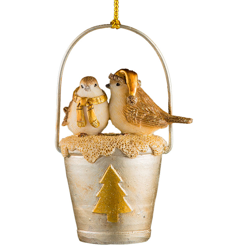 

Украшение ErichKrause Decor Птички золотые 9см