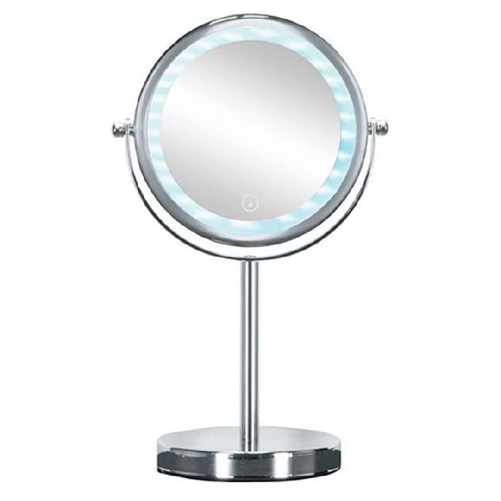 Косметическое зеркало на подставке Kleine Wolke Bright LED-Mirror, 17,5х12х29,5 см., цвет серебряный