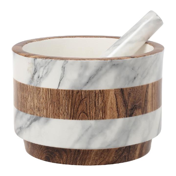 Ступка с пестиком Home & Style Wood&Marble