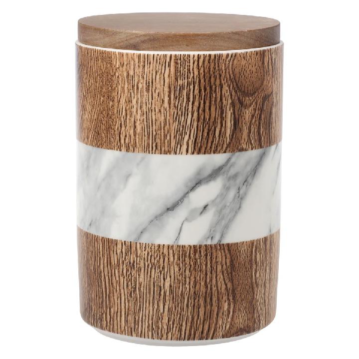 Банка для сыпучих продуктов Home & Style Wood&Marble 1,1л